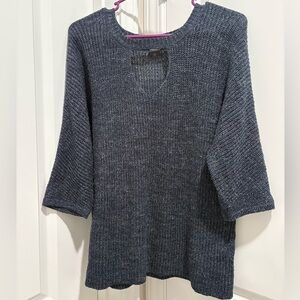 Madison Lilly Elegant Navy Cut Out Neck Sweater